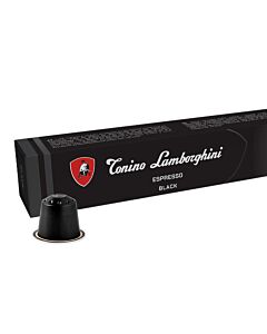 Tonino Lamborghini Espresso Black package and capsule for Nespresso

