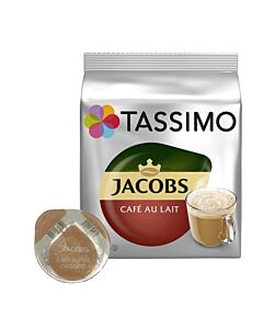 Jacobs Café au Lait package and capsule for Tassimo